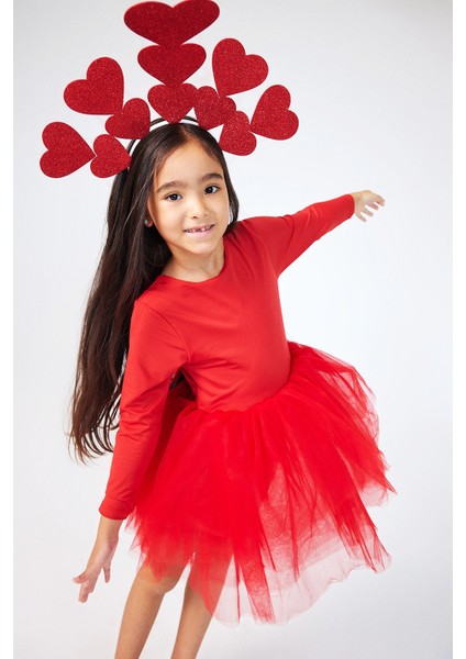 Kırmızı Tütü Etekli Kız Çocuk Balerin Elbise - Miranda modelleri