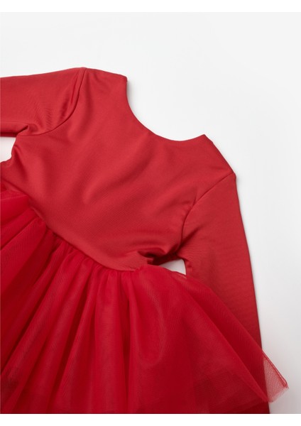 Kırmızı Tütü Etekli Kız Çocuk Balerin Elbise - Miranda