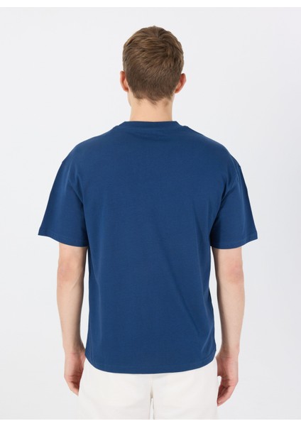 Yuvarlak Yaka Yuvarlak Yaka Indigo Erkek T-Shirt STNOT0003 STNOT0003 indirimleri