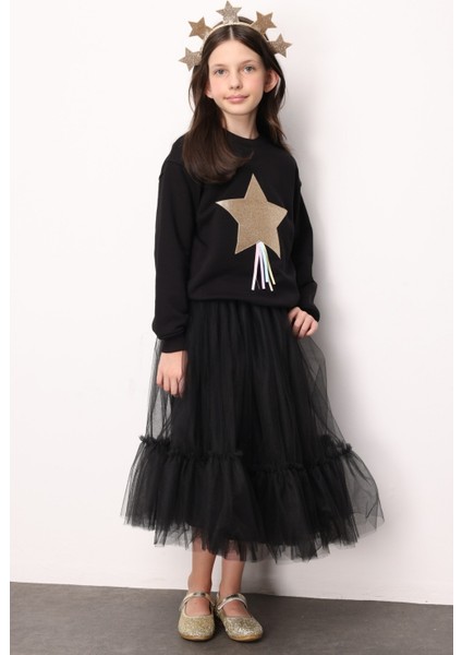 Siyah Kız Çocuk Uzun Tül Etek - Mindy fiyatları