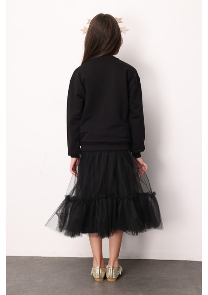 Siyah Kız Çocuk Uzun Tül Etek - Mindy modelleri