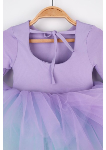 Lila Tütü Etekli Kız Çocuk Balerin Elbise - Miranda
