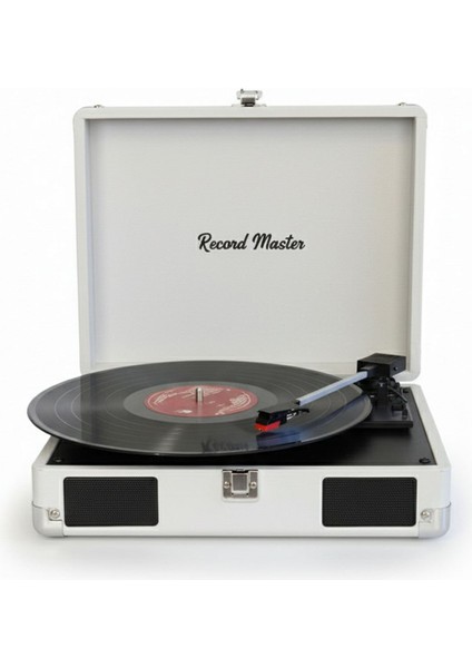 Record Master RM-311 Açık Gri Renkli Pikap - Tüm Plaklar Ile Uyumlu - Power Bank Lere Bağlanarak Kullanılabilme modelleri