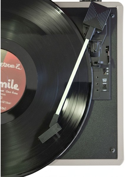 Record Master RM-311 Açık Gri Renkli Pikap - Tüm Plaklar Ile Uyumlu - Power Bank Lere Bağlanarak Kullanılabilme indirimleri