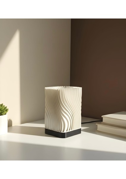 Modern Dalgalı Tasarım Abajur | Dekoratif Masa Lambası fırsatları