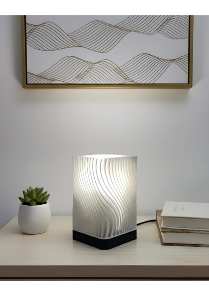 Modern Dalgalı Tasarım Abajur | Dekoratif Masa Lambası modelleri