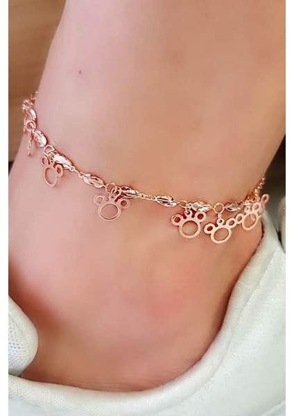 İtalyan tasarımı Gümüş Üzerine rose altın kaplama Halhal fiyatları