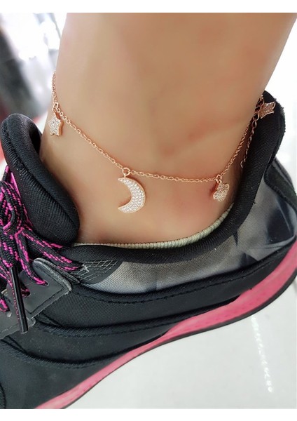 Ay Yıldız ve Bulut Figürlü İtalyan Tasarımı Halhal