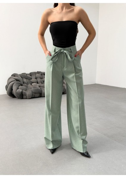 Sante Çi̇zgi̇li̇ Bel Kuşakli Palazzo Pantolon modelleri