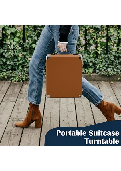 Record Master RM-311 Kahverengi Renkli Pikap - Tüm Plaklar Ile Uyumlu - Power Bank Lere Bağlanarak Kullanılabilme fırsatları