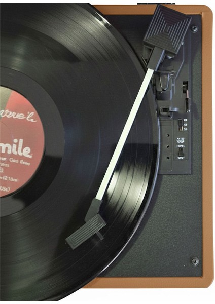 Record Master RM-311 Kahverengi Renkli Pikap - Tüm Plaklar Ile Uyumlu - Power Bank Lere Bağlanarak Kullanılabilme indirimleri