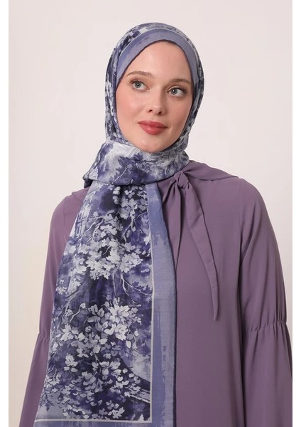 Mor Luvensara Desenli Silk Elite Şal