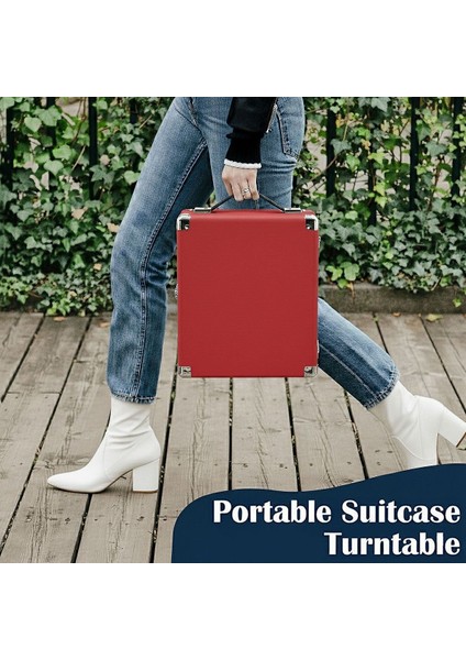 Record Master RM-311 Kırmızı Renkli Pikap - Tüm Plaklar Ile Uyumlu - Power Bank Lere Bağlanarak Kullanılabilme fırsatları