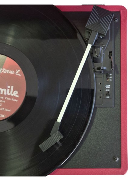 Record Master RM-311 Kırmızı Renkli Pikap - Tüm Plaklar Ile Uyumlu - Power Bank Lere Bağlanarak Kullanılabilme indirimleri