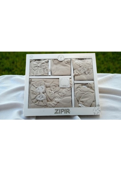 Kız Bebek Organik 0-3 Ay Raporlu Fistolu 10 Parça Hastane Çıkış Zıbın Seti