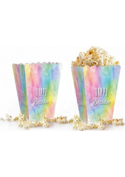 Çok Renkli Gökkuşağı Tonları 8'li Mısır Kutusu