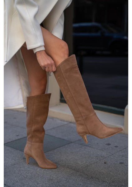 Edison Camel Süet Hakiki Deri Çizme fırsatları