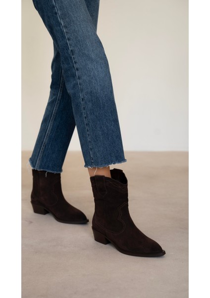 Riry Kahve Süet Hakiki Süet Kadın Bot fırsatları