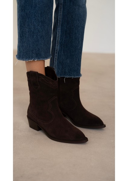 Riry Kahve Süet Hakiki Süet Kadın Bot indirimleri