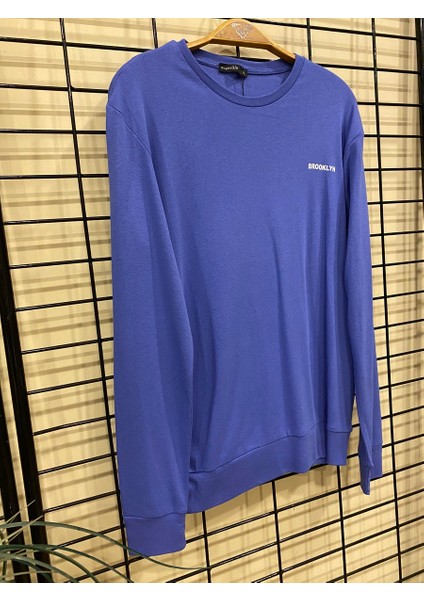 Süperlife Bisiklet Yaka Uzun Kollu Dar Kalıp Ince Erkek Sweatshirt SPR2019K18