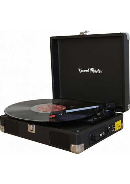Record Master RM-311 Siyah Renkli Pikap - Tüm Plaklar Ile Uyumlu - Power Bank Lere Bağlanarak Kullanılabilme