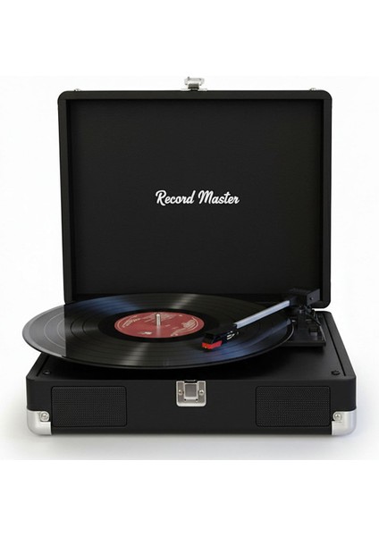 Record Master RM-311 Siyah Renkli Pikap - Tüm Plaklar Ile Uyumlu - Power Bank Lere Bağlanarak Kullanılabilme modelleri
