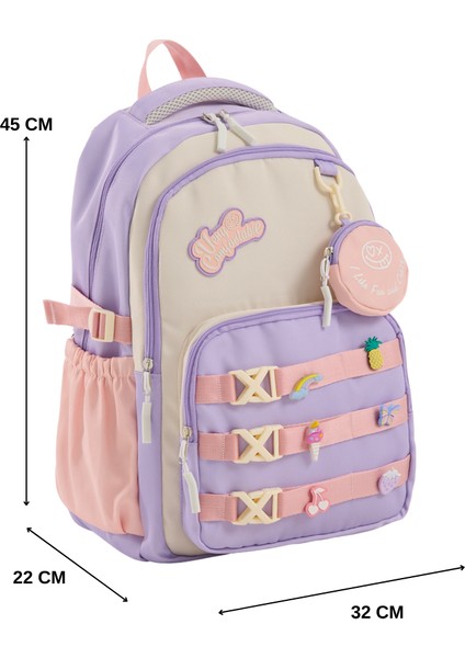 Ilkokul & Ortaokul Kız Okul Çantası – Lüks Ithal Kumaş, Dayanıklı ve Hafif Sırt Çantası, 6 Adet Aksesuar Tokası Hediyeli fırsatları