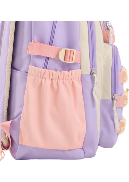 Ilkokul & Ortaokul Kız Okul Çantası – Lüks Ithal Kumaş, Dayanıklı ve Hafif Sırt Çantası, 6 Adet Aksesuar Tokası Hediyeli