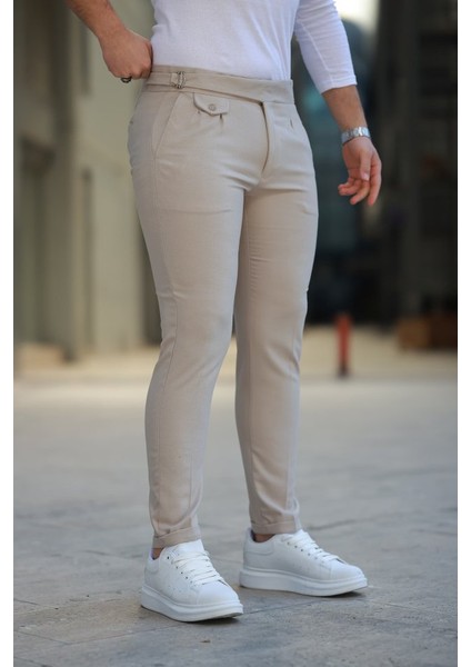Erkek Bel Toka Detaylı Pileli Pantolon