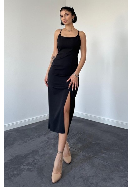 Siyah Sırt Dekolteli Elbise fiyatları