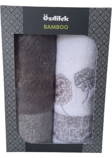 Phlox Bambu 2'li Havlu 50X90CM - Antrasit Beyaz fiyatları