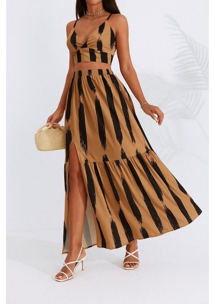 Kadın Kolsuz Askılı Crop Ikili Süprem Takım modelleri