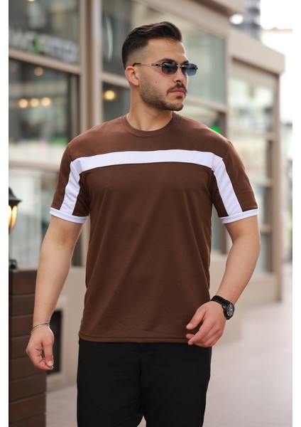 Erkek Şerit Detaylı Kısa Kollu T-Shirt