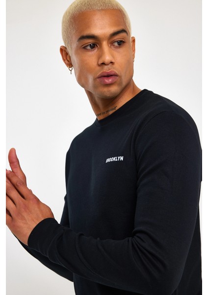 Süperlife Bisiklet Yaka Uzun Kollu Dar Kalıp Ince Erkek Sweatshirt SPR2019K18 fiyatları