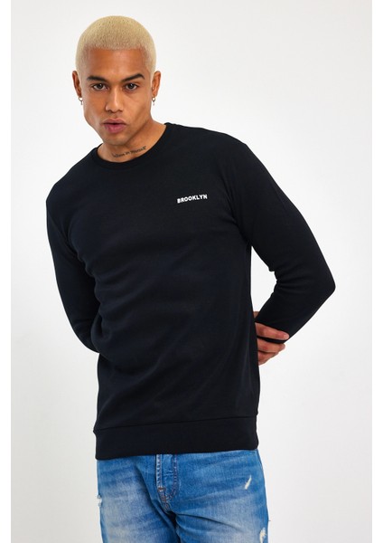 Süperlife Bisiklet Yaka Uzun Kollu Dar Kalıp Ince Erkek Sweatshirt SPR2019K18 modelleri