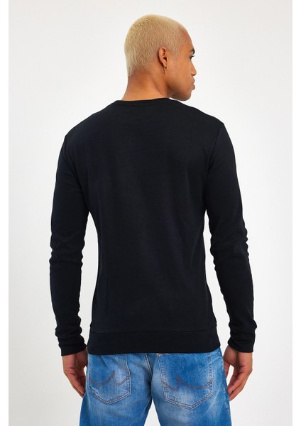 Süperlife Bisiklet Yaka Uzun Kollu Dar Kalıp Ince Erkek Sweatshirt SPR2019K18 indirimleri