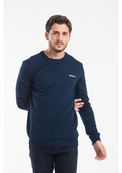 Süperlife Bisiklet Yaka Uzun Kollu Dar Kalıp Ince Erkek Sweatshirt SPR2019K18