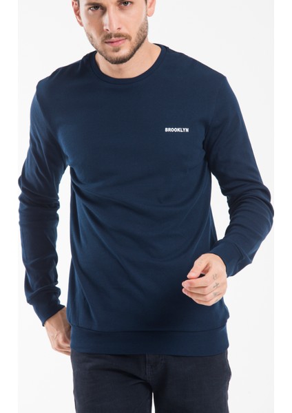 Süperlife Bisiklet Yaka Uzun Kollu Dar Kalıp Ince Erkek Sweatshirt SPR2019K18 fiyatları