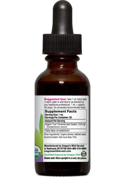 Organic "true" Cinnamon (Ceylon) Extract, 1 Fl Oz (30 Ml) fiyatları