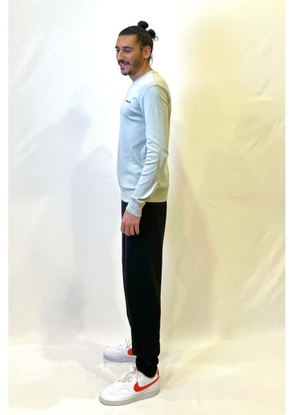 Süperlife Bisiklet Yaka Uzun Kollu Dar Kalıp Ince Erkek Sweatshirt SPR2019K18