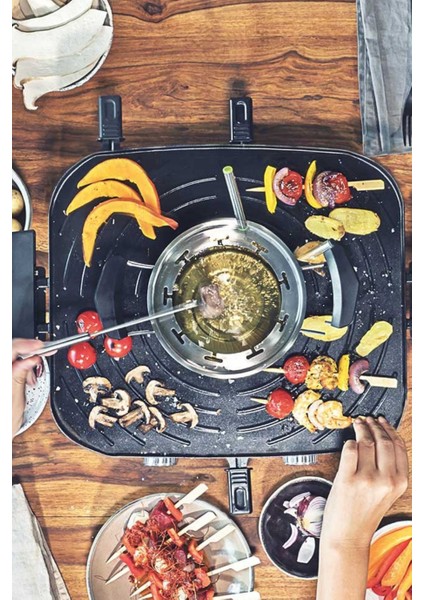 Raclette & Fondue Set, 1,15 L Fondue ve 8 Panlı Premium Set fırsatları