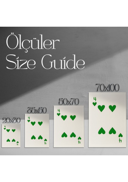 Minimalist Yeşil Kalpler Soyut Sanat Tablosu modelleri