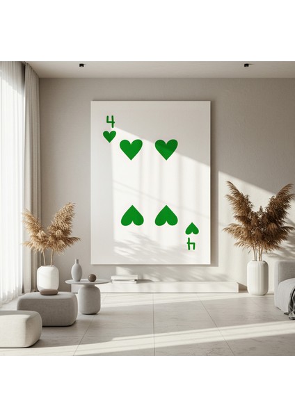 Minimalist Yeşil Kalpler Soyut Sanat Tablosu fırsatları