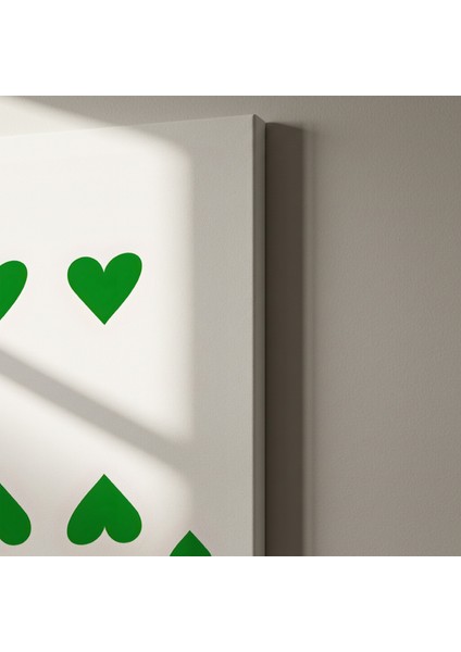 Minimalist Yeşil Kalpler Soyut Sanat Tablosu indirimleri