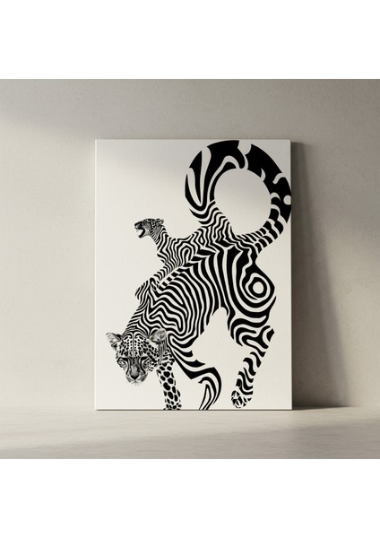 Çizgisel Leopar Soyut Sanat Tablosu fiyatları