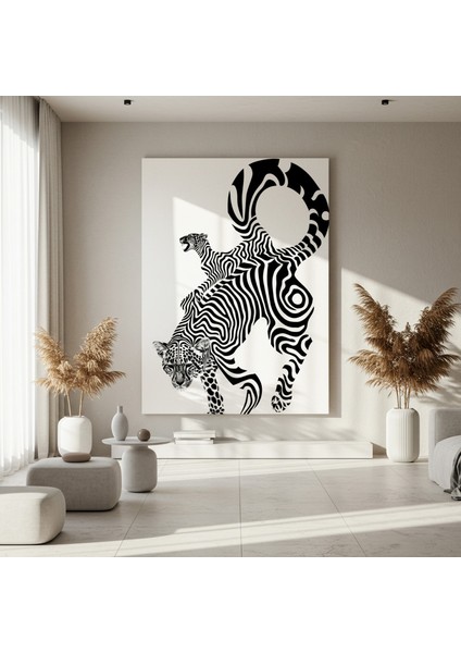 Çizgisel Leopar Soyut Sanat Tablosu fırsatları