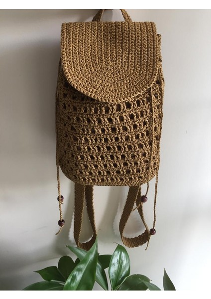 Sırt Çantası , Hasır Örgü Çanta , El Örgüsü , Yüzde Yüz Doğal Kağıt Ip, Kağıt Sırt Çantası