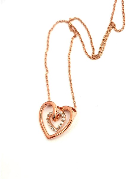 Zirkon Taşlı 925 ayar Gümüş Kalp Kolye modelleri