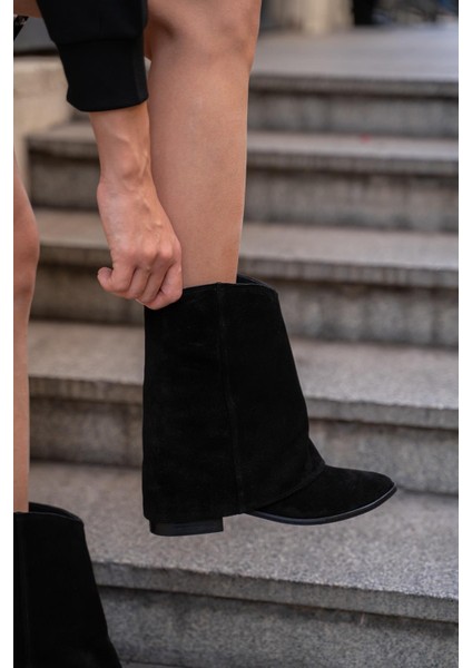 Holden Siyah Süet Hakiki Deri Bot modelleri