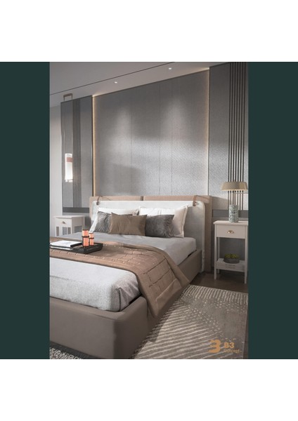 B3CONCEPT Retro Serisi Özel Tasarım Tek Çekmeceli Yatak Yanı Komodin Kum Taşı